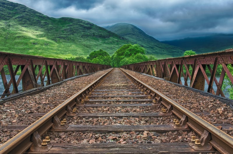 Train on railway tracks
